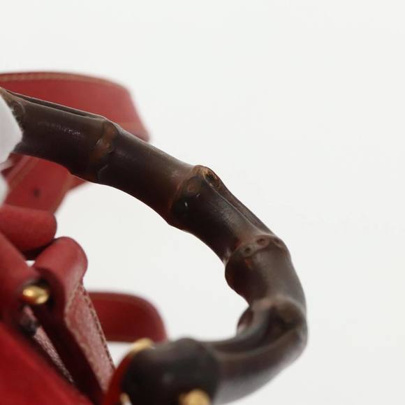 GUCCI Bamboo Backpack Suede Red Gold 003 58 0030 Auth bs19461 - Picture 14 of 16